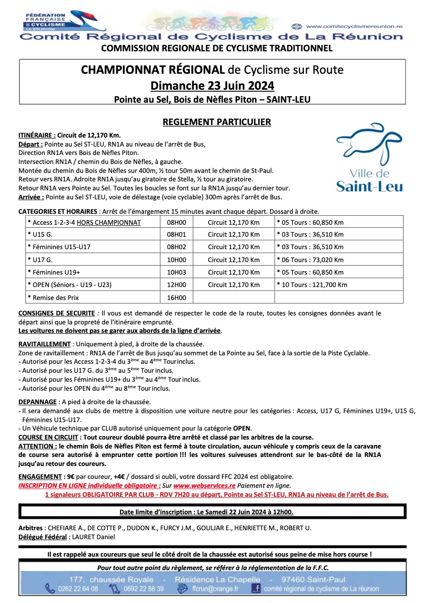 Reglt Part Champ REG Route St Leu 23.06.2024 CRCT 1