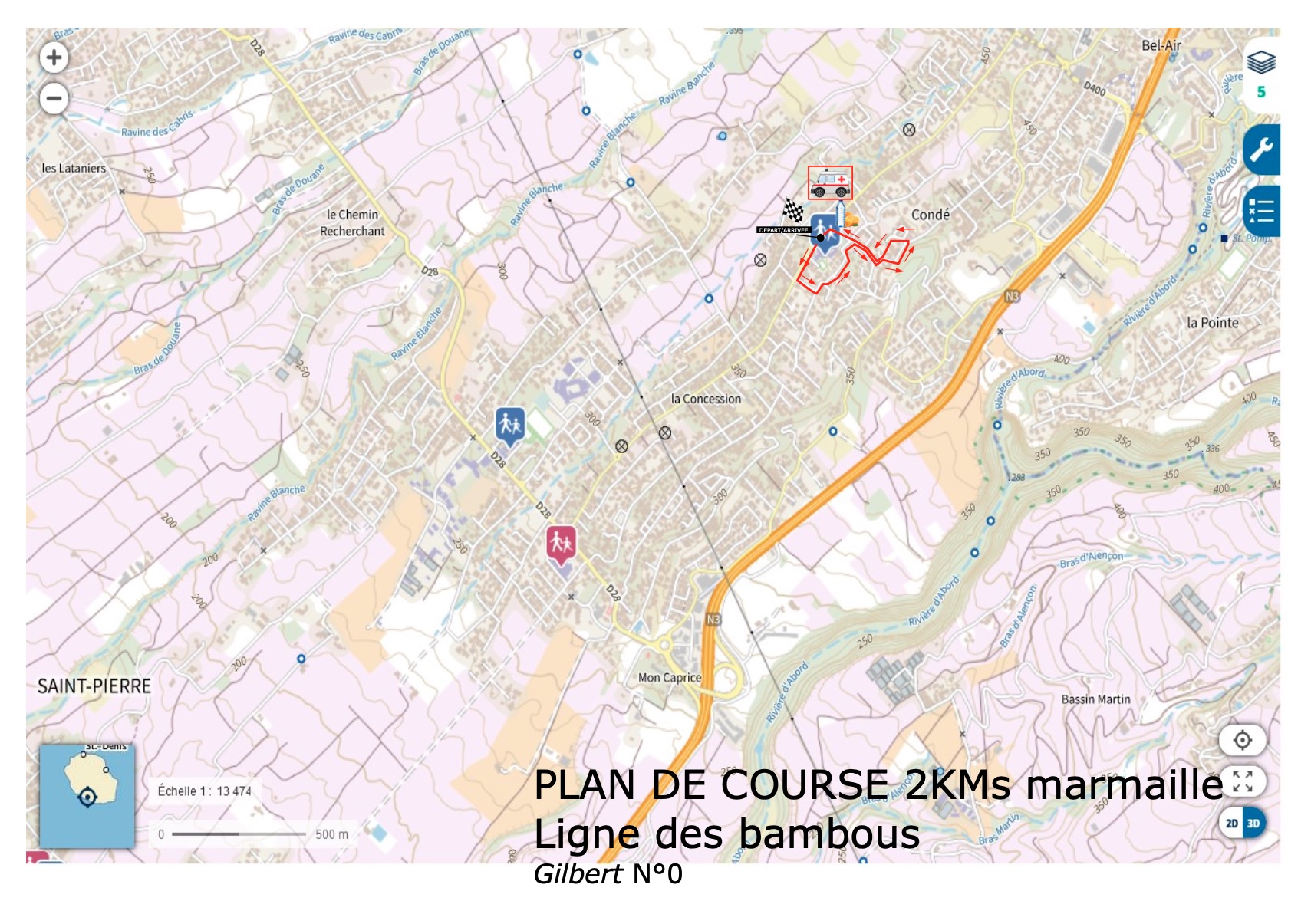 Plan Foulee de Conde 2km marmaille foulees 2024