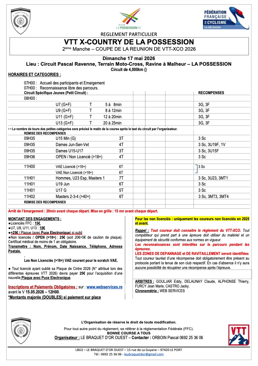REGLEMENT XCO M2 LBO2