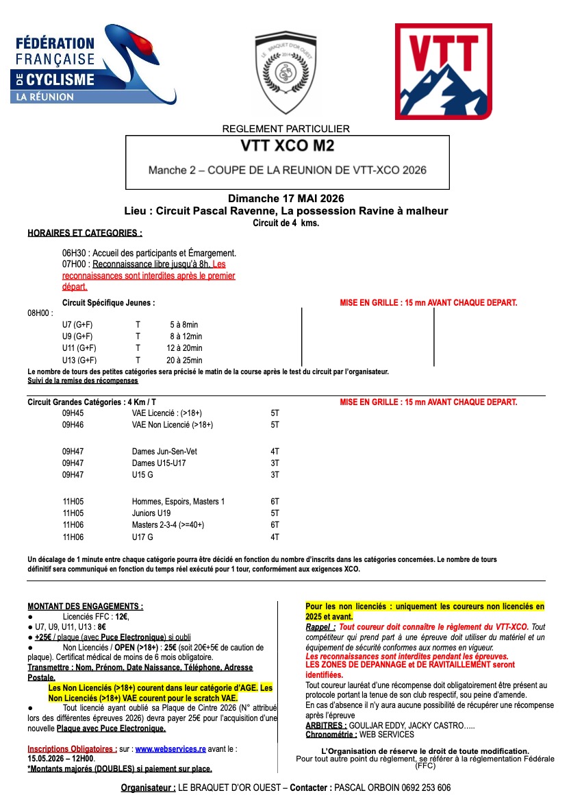 REGLEMENT XCO M2 LBO2